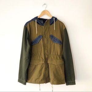 Zanerobe Khaki and Denim Patchwork Jacket